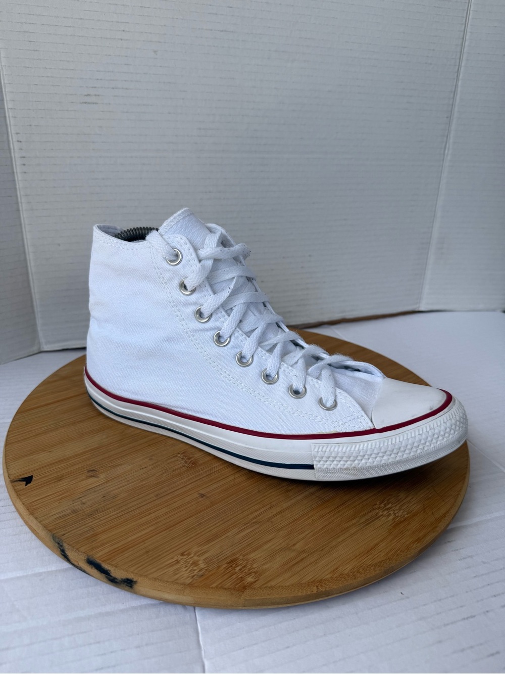 Converse Chuck Taylor All Star Hi Mens Size 8 White Red Athletic Shoes Sneakers